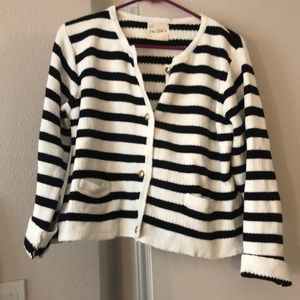 Striped oversized cardigan with gold buttons - one size